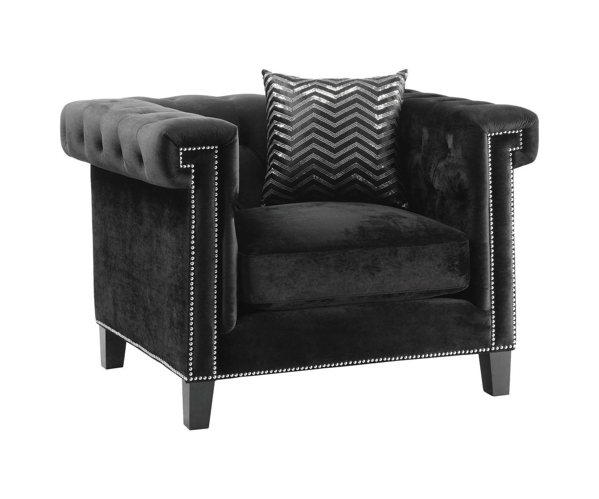 Reventlow Black 3pc Living Room Set - Ornate Home