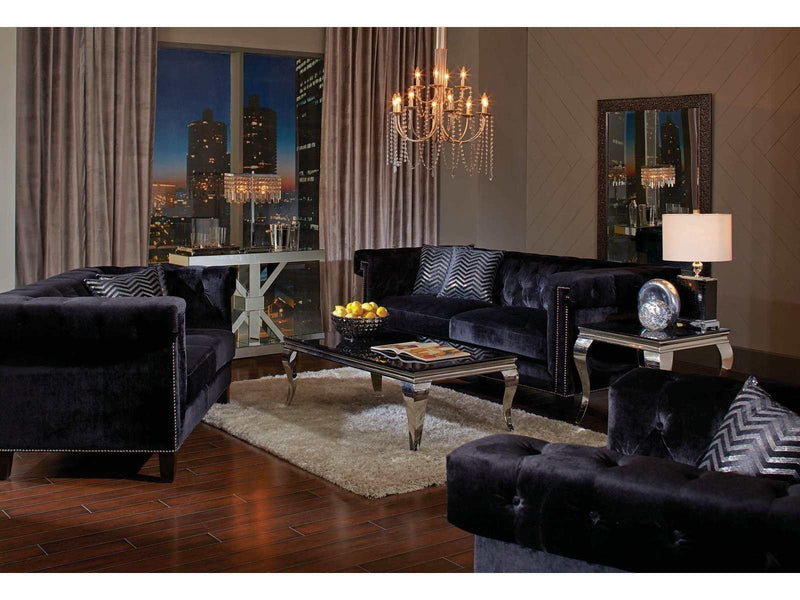 Reventlow Black 3pc Living Room Set - Ornate Home
