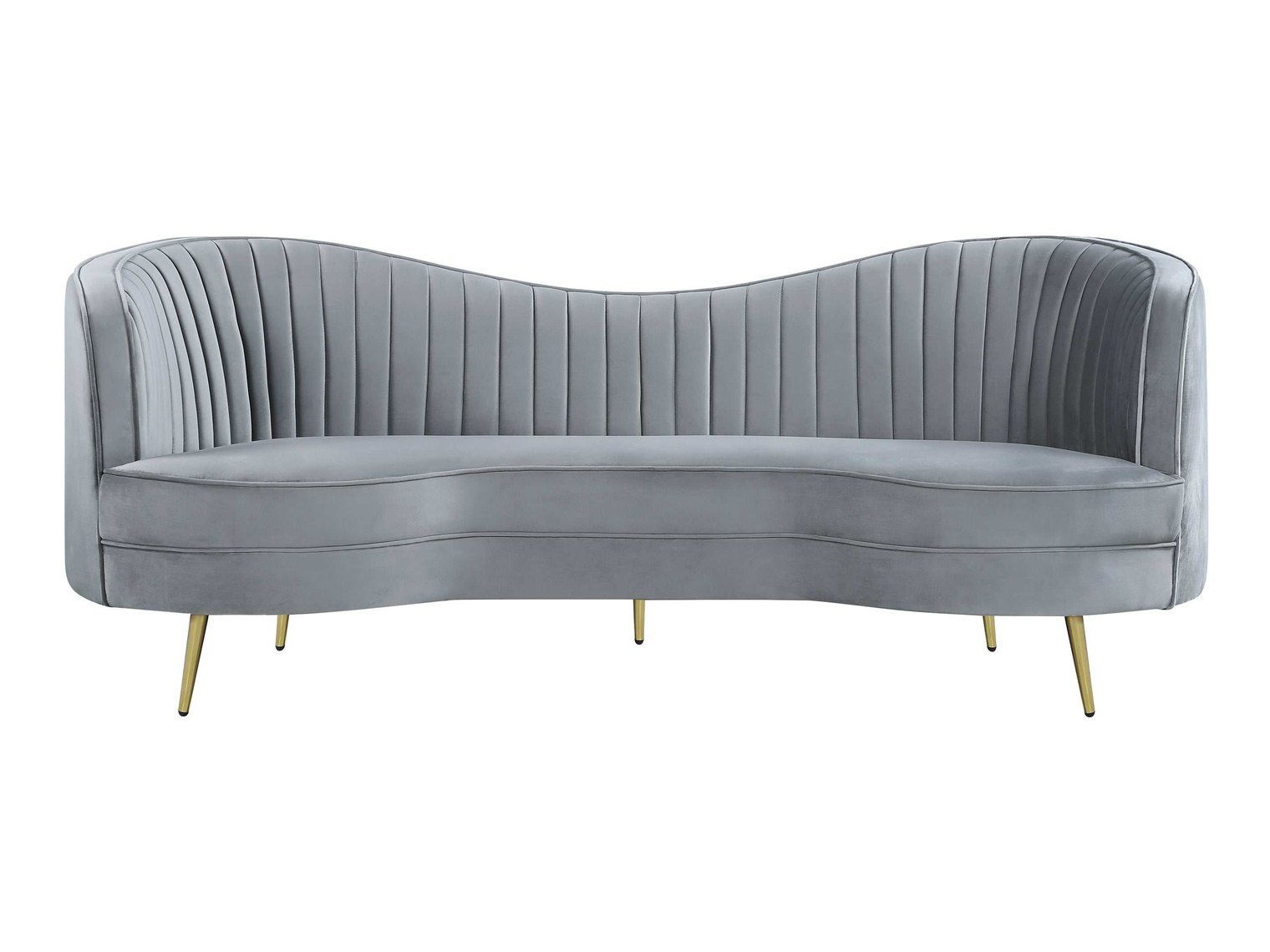 Sophia Grey & Gold Stationary Sofa - Ornate Home