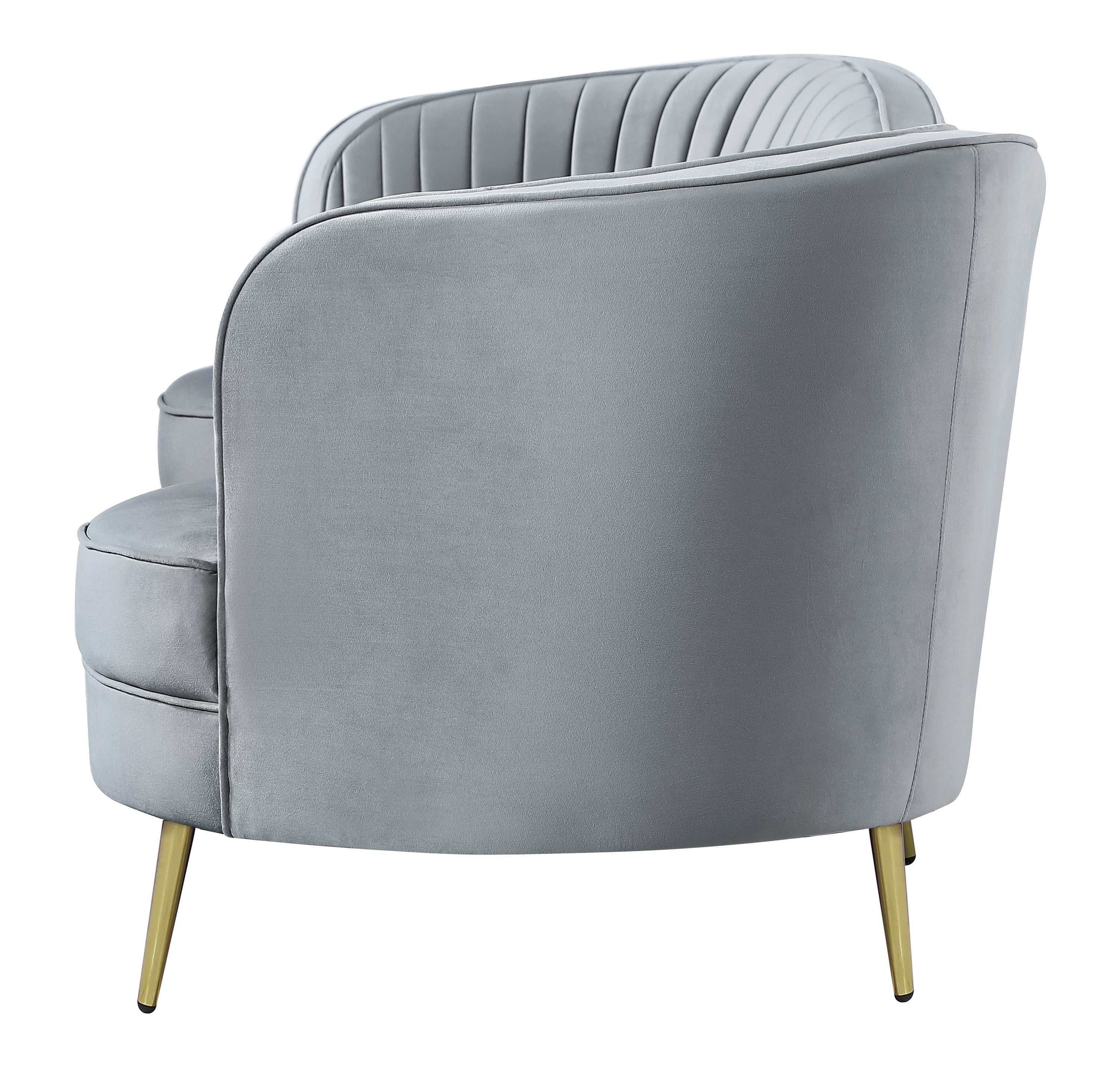 Sophia Grey & Gold Stationary Sofa - Ornate Home