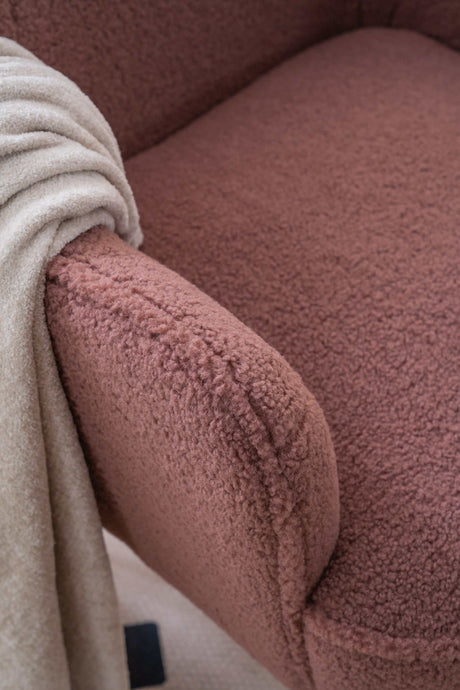 Volta Soft Red Teddy Accent Chair - Ornate Home