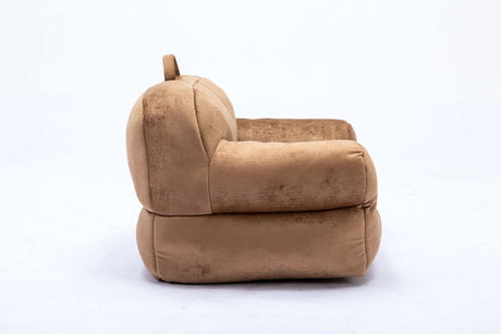 King Kids' Brown Velvet Bean Bag Chair - Ornate Home
