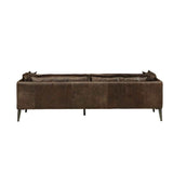 Porchester Distress Chocolate Top Grain Genuine Leather Sofa - Ornate Home