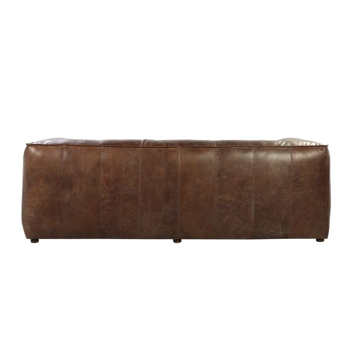 Brancaster Retro Brown Top Grain Genuine Leather Sofa - Ornate Home