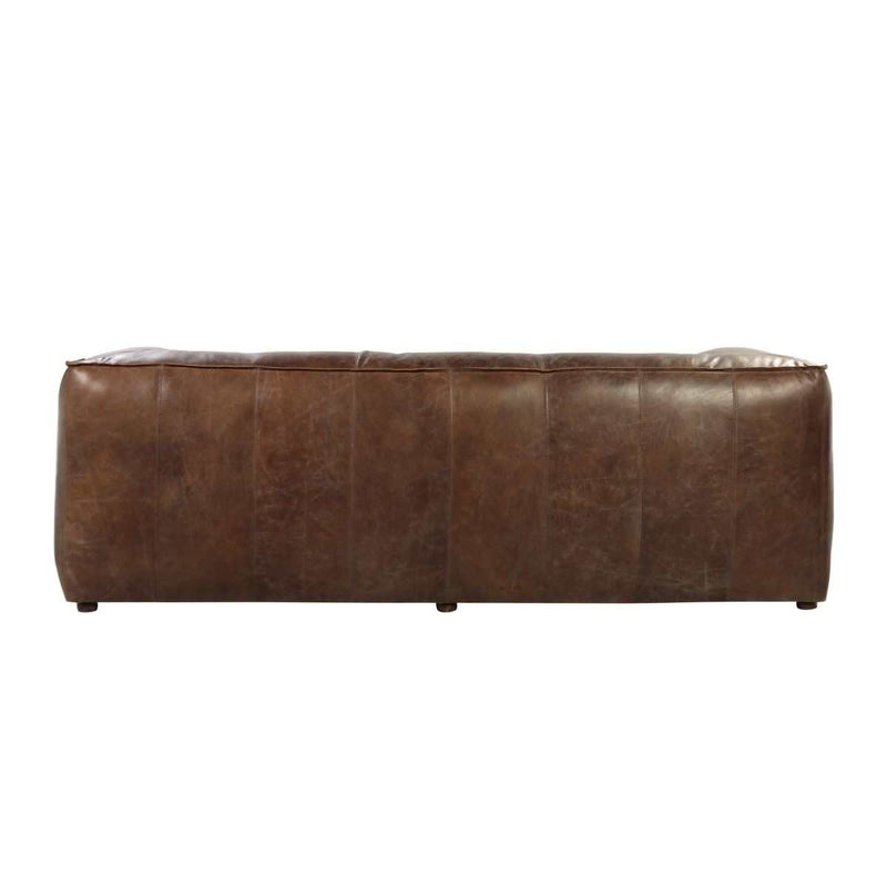 Brancaster Retro Brown Top Grain Genuine Leather Sofa - Ornate Home