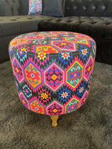 BOGO! Small Multi Color Accent Pouf - Ornate Home