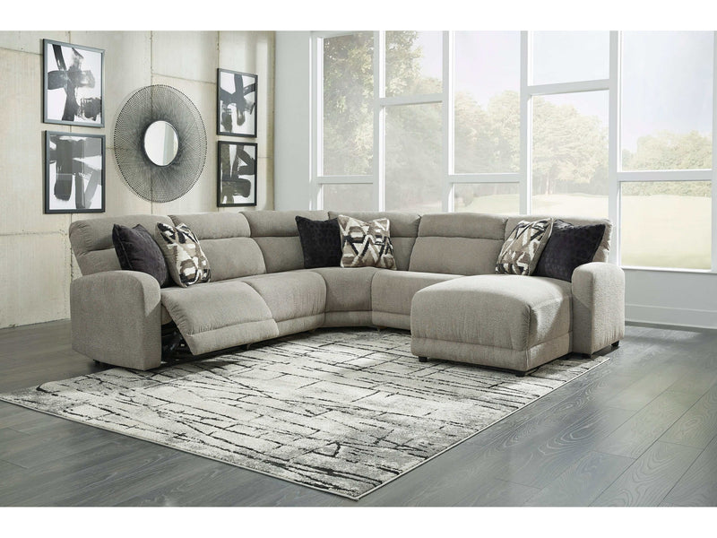 Colleyville Stone 5pc Power Reclining Sectional w/ RAF Chaise - Ornate Home