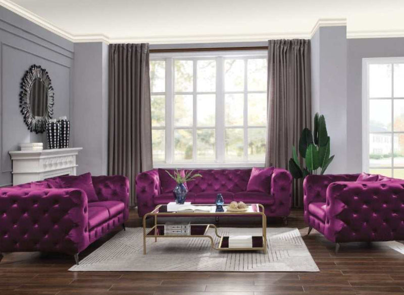 Atronia Purple Loveseat - Ornate Home