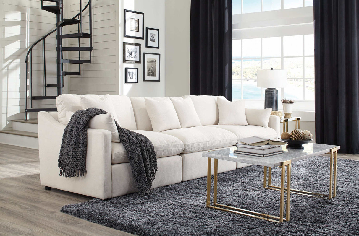 Pluma Ivory Fabric Modular Sectional Pre-Sets - Ornate Home