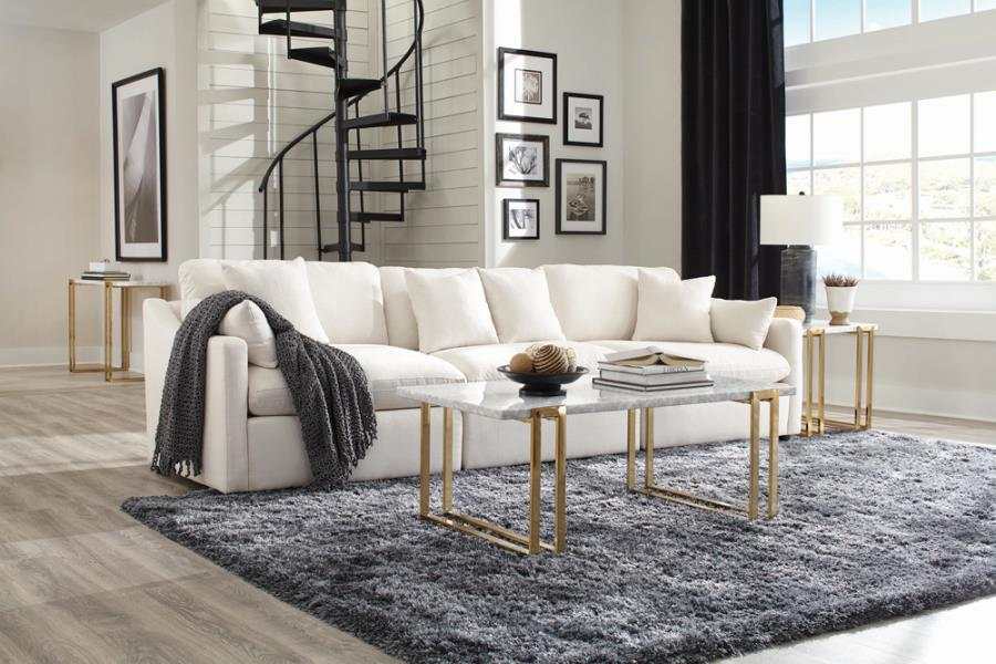 Pluma Ivory Fabric Modular Sectional Pre Sets - Ornate Home