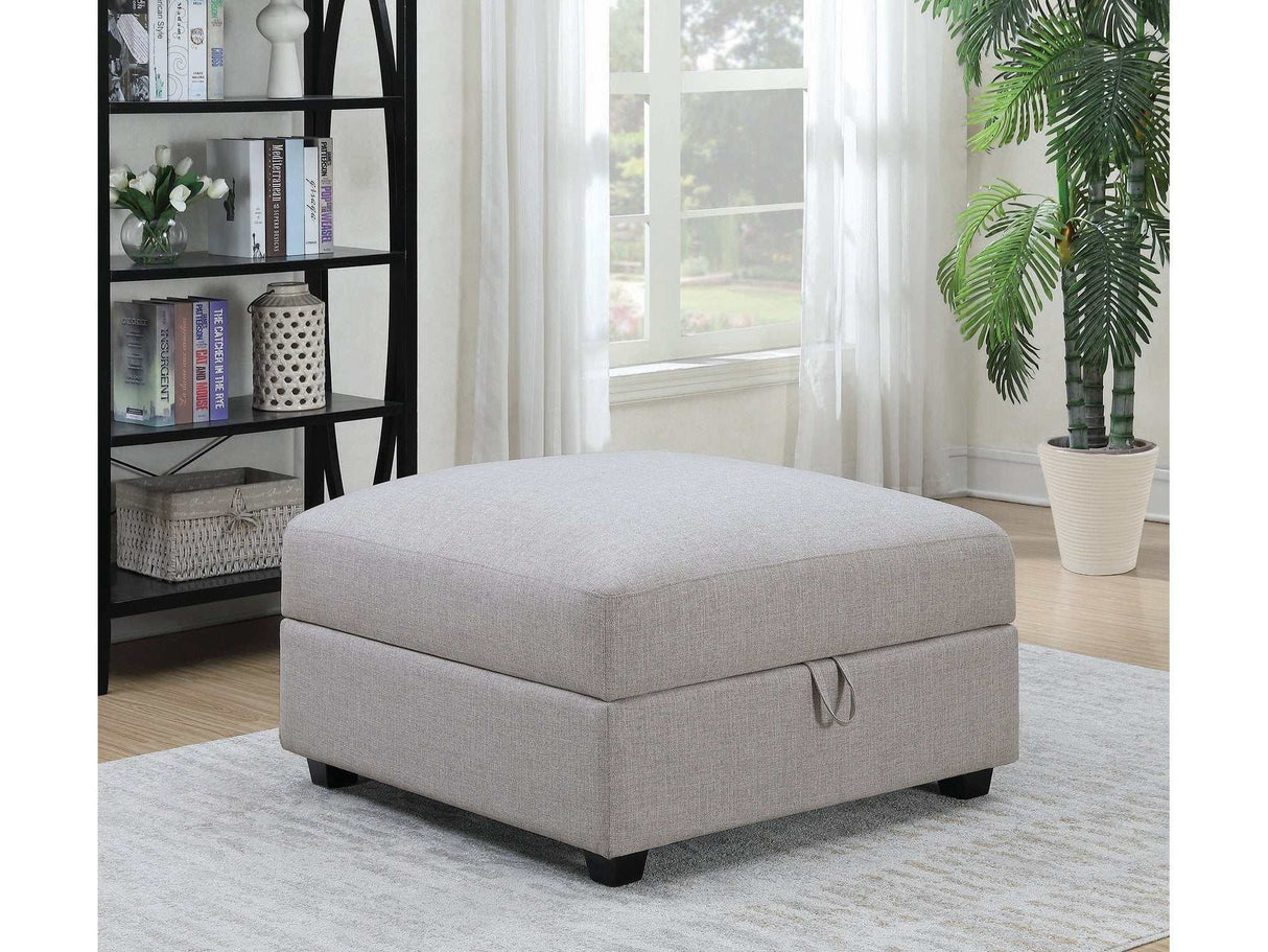 Cambria Grey Storage Ottoman - Ornate Home