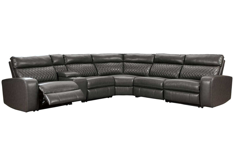 Samperstone Gray 6pc Power Reclining Sectional - Ornate Home