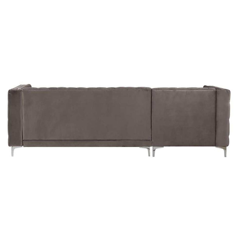 Sullivan Gray Velvet Sectional Sofa w/ Storage Chaise - Ornate Home