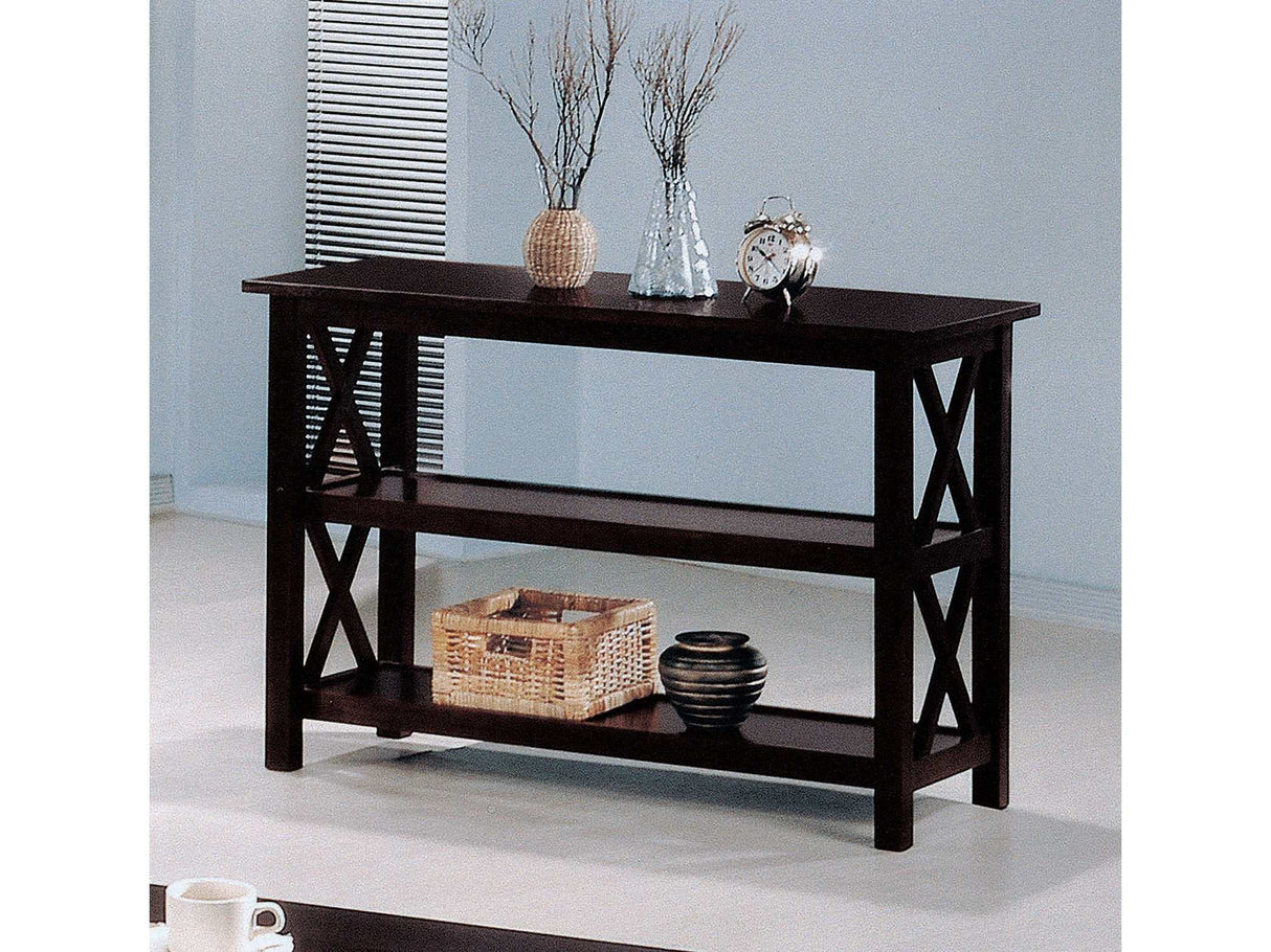 Maisy Deep Merlot Double Shelf Sofa Table - Ornate Home