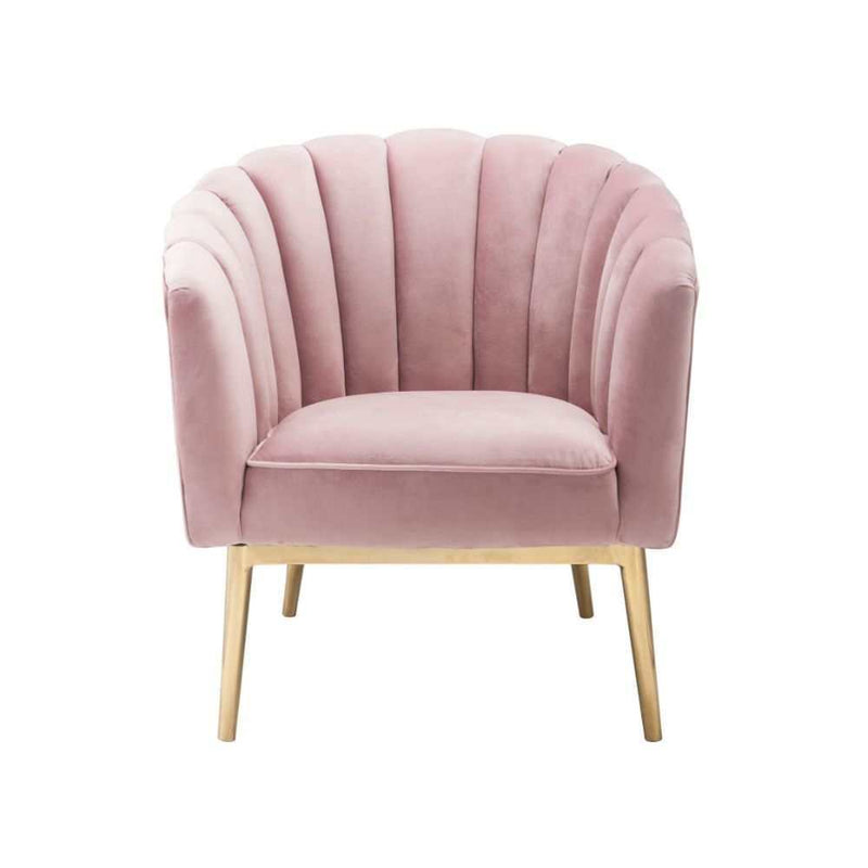 Colla Blush Pink Velvet & Gold Accent Chair - Ornate Home