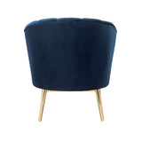 Colla Midnight Blue Velvet & Gold Accent Chair - Ornate Home