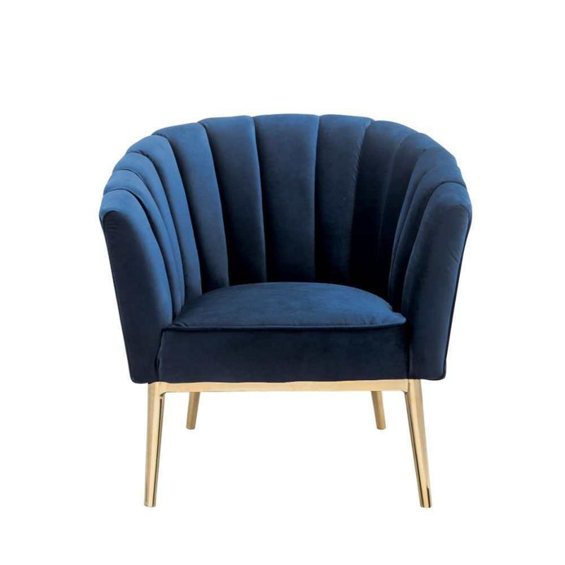 Colla - Midnight Blue Velvet & Gold - Accent Chair - Ornate Home