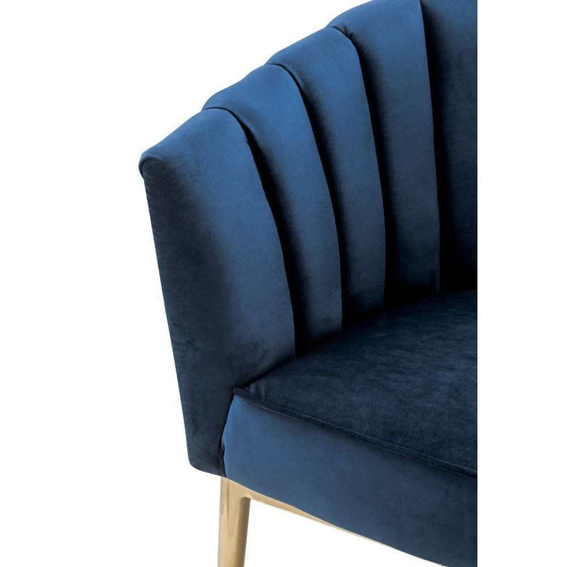 Colla Midnight Blue Velvet & Gold Accent Chair - Ornate Home