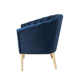 Colla Midnight Blue Velvet & Gold Accent Chair - Ornate Home