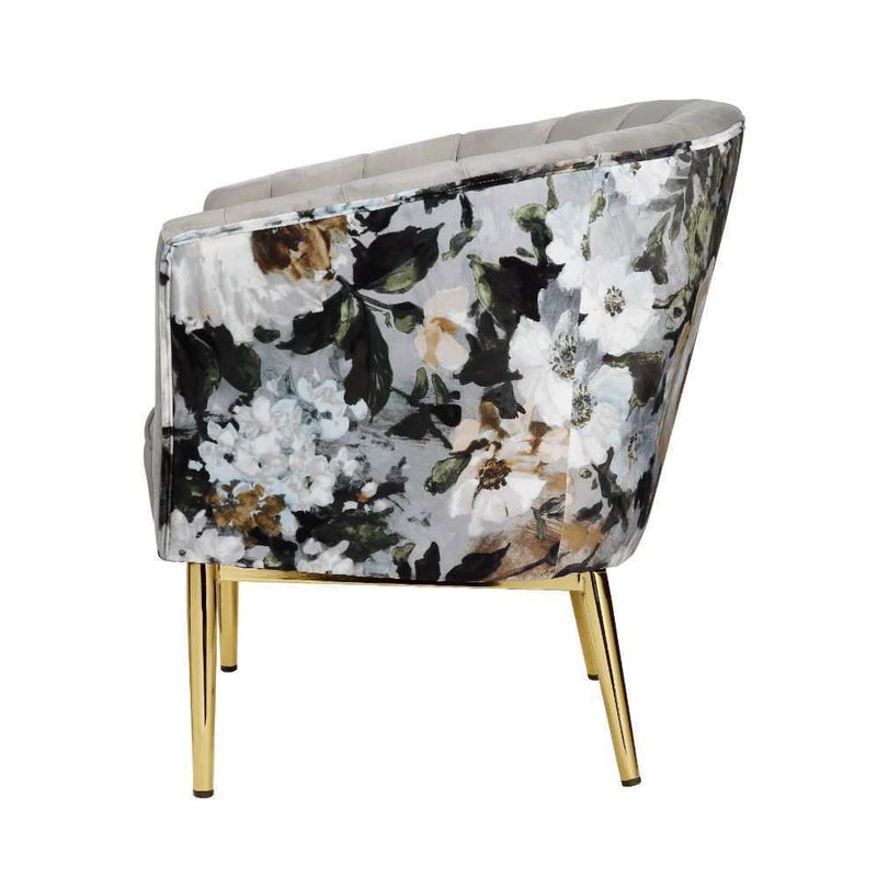 Colla - Gray Velvet & Gold - Accent Chair - Ornate Home