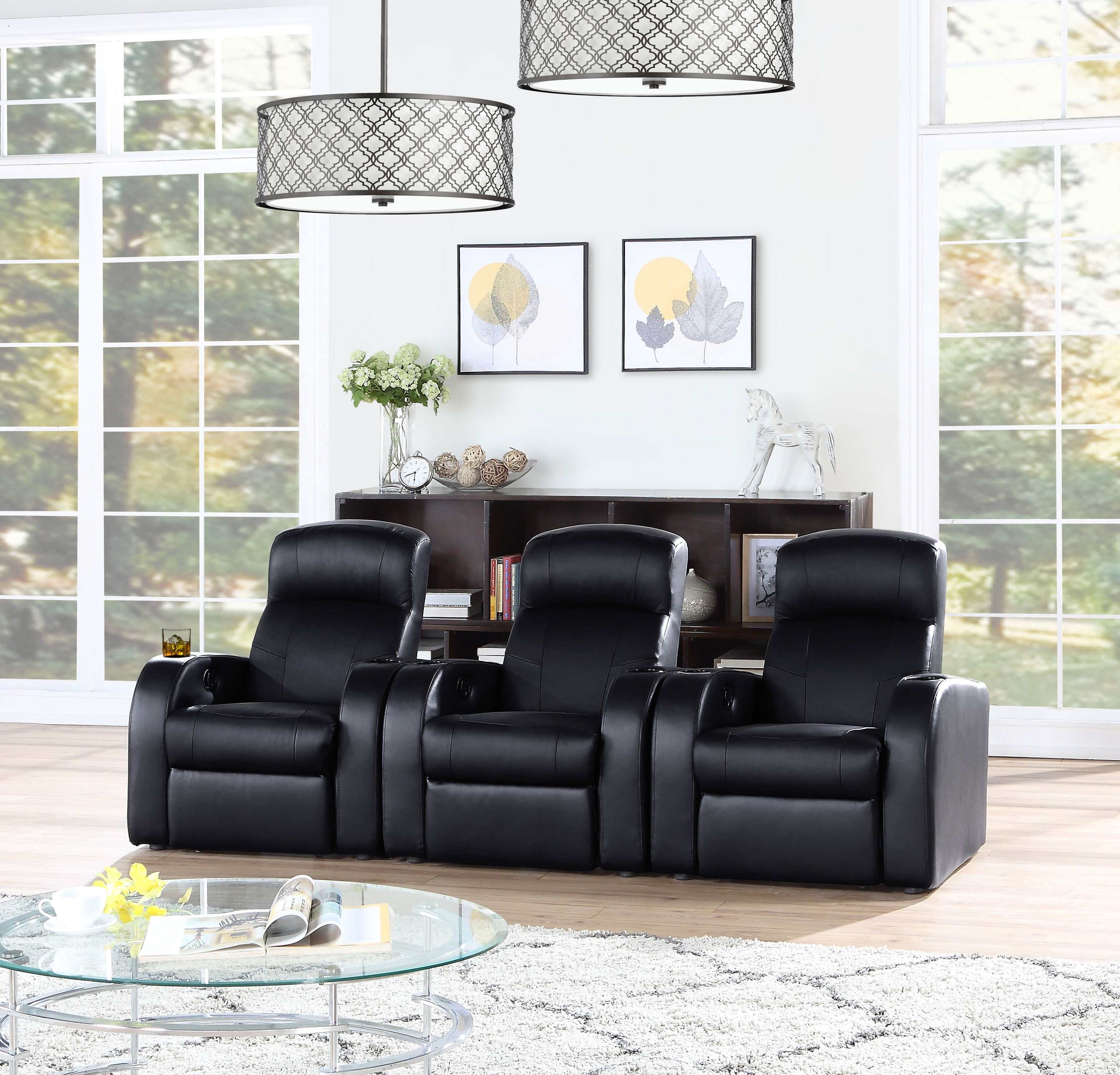 Cyrus Black 3 Pc Theater Seating (3R) - Ornate Home