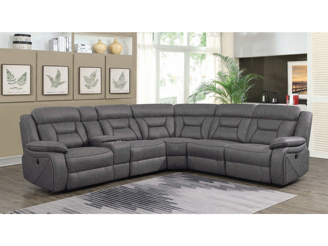 Higgins Grey 4pc Power Sectional - Ornate Home