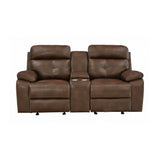 Damiano TriTone Brown Glider Loveseat - Ornate Home