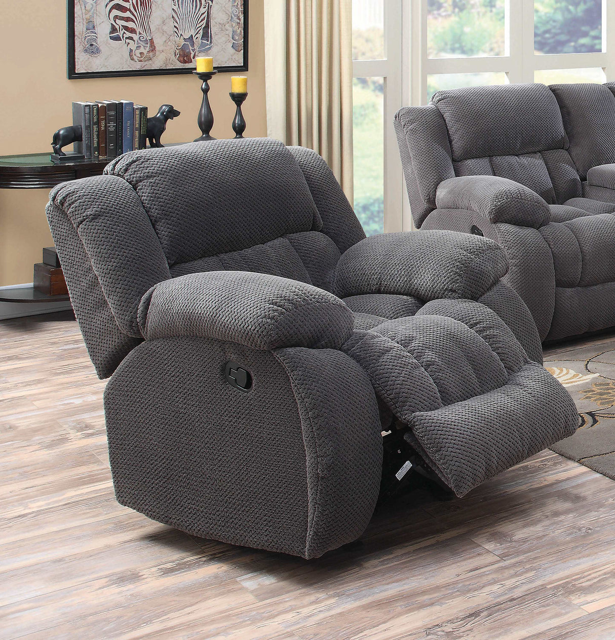 Weissman Charcoal Glider Recliner - Ornate Home