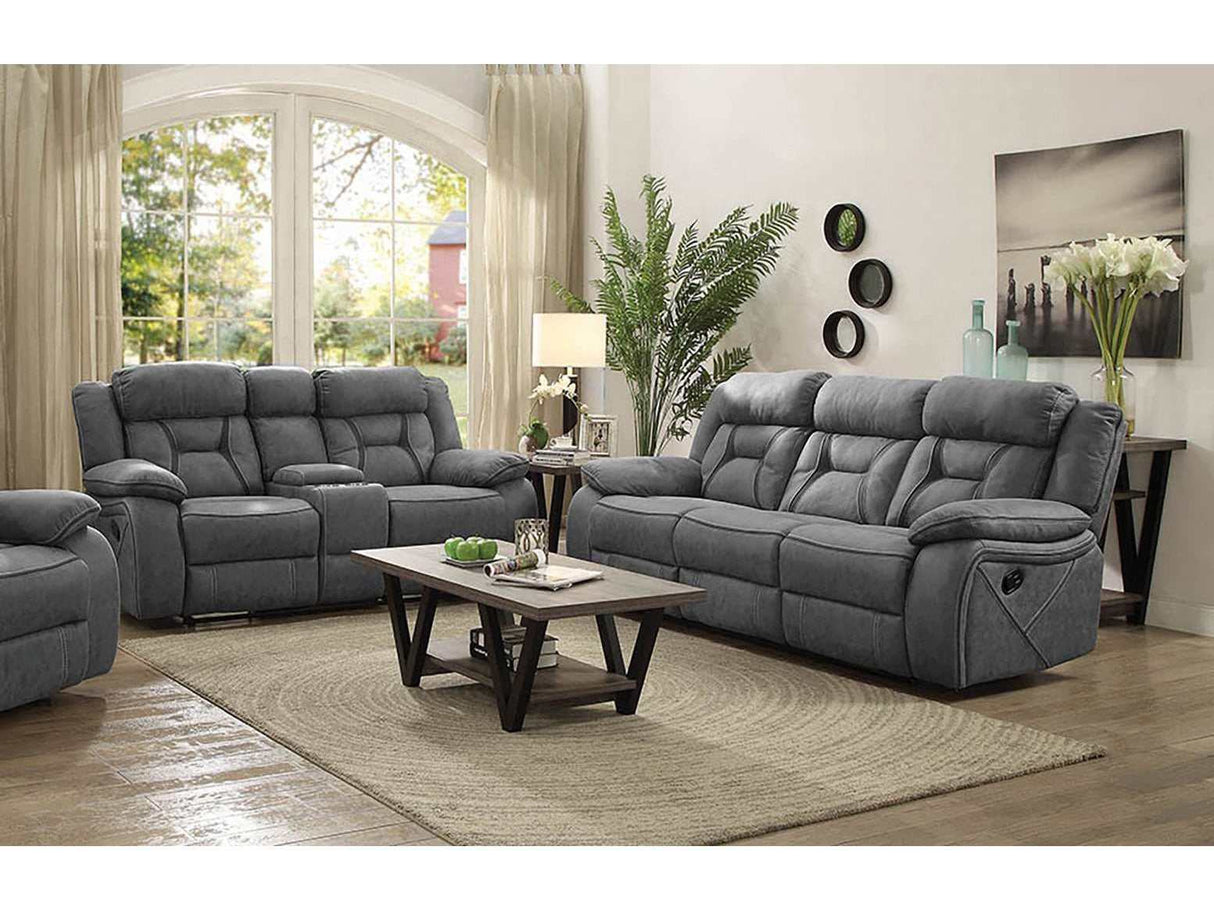 Higgins Grey 2pc Motion Living Room Set - Ornate Home