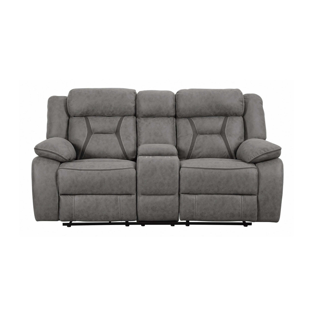 Higgins Grey Motion Loveseat w/ Console - Ornate Home