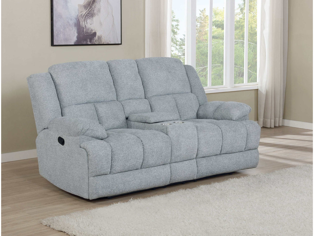 Waterbury Grey Motion Loveseat w/ Console - Ornate Home