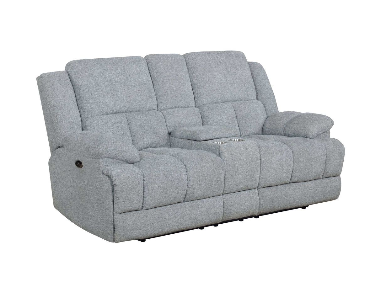 Waterbury Grey Motion Loveseat w/ Console - Ornate Home