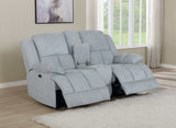 Waterbury Grey Motion Loveseat w/ Console - Ornate Home