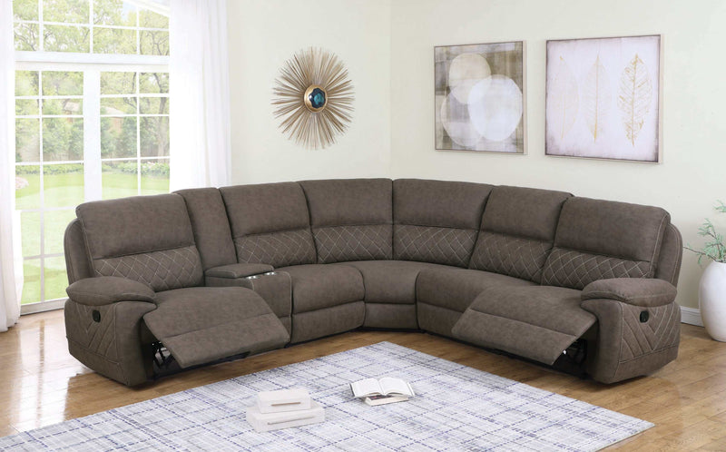 Variel Taupe 6pc Modular Motion Sectional - Ornate Home