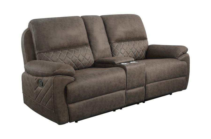 Variel Taupe 3pc Manual Reclining Loveseat w/ Storage Console - Ornate Home