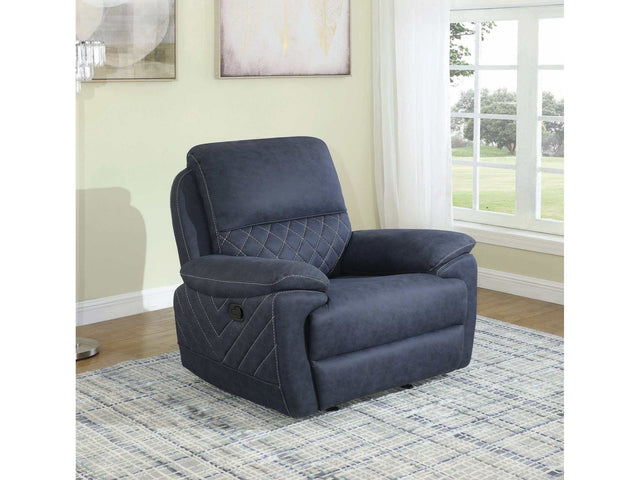 Variel Blue Glider Recliner - Ornate Home