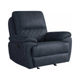 Variel Blue Glider Recliner - Ornate Home