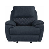 Variel Blue Glider Recliner - Ornate Home