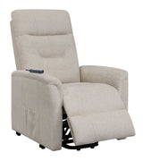 Chace Beige Power Lift Recliner w/ Storage Pocket - Ornate Home