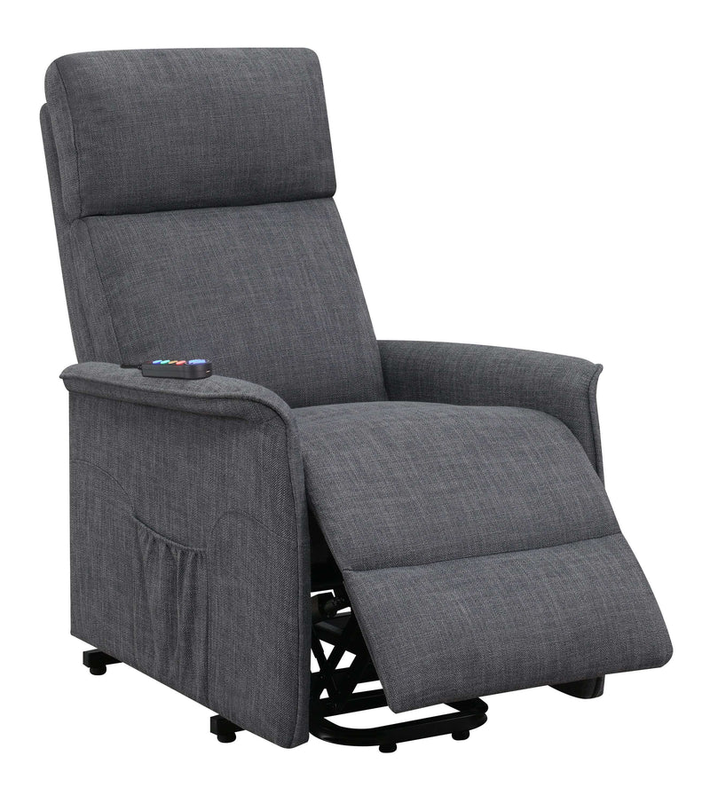 Pearce Charcoal Power Lift Recliner - Ornate Home