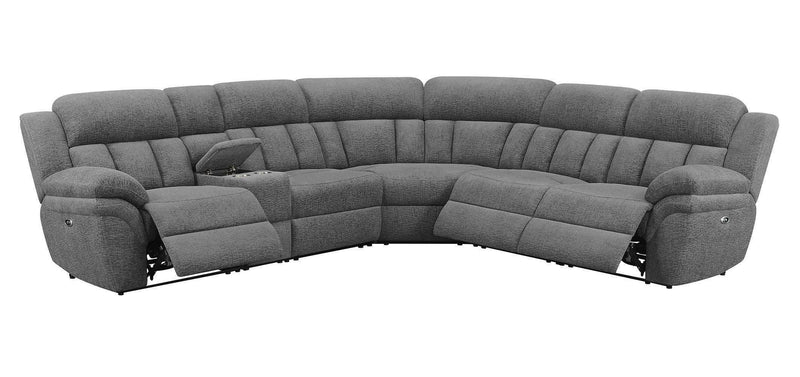Bahrain Charcoal 6pc Motion Sectional - Ornate Home