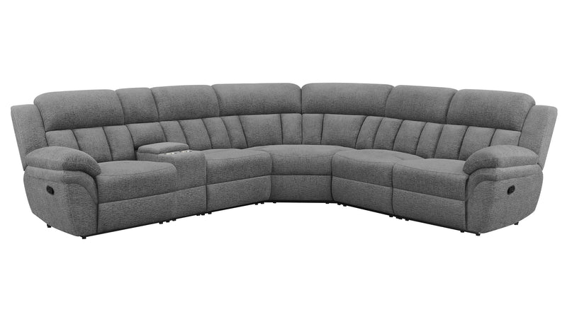 Bahrain Charcoal 6pc Motion Sectional - Ornate Home
