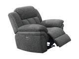 Bahrain Charcoal Power Glider Recliner - Ornate Home