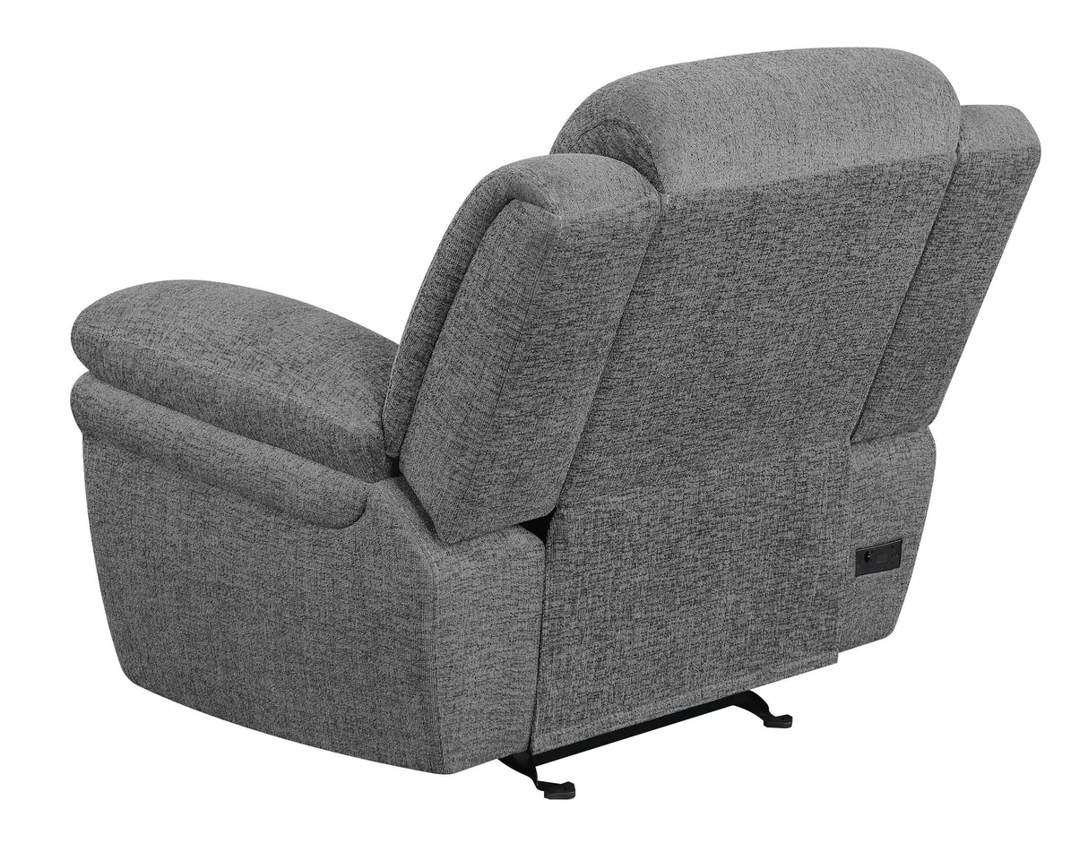 Bahrain Charcoal Glider Recliner - Ornate Home