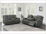 Flamenco Charcoal 2pc Power Living Room Set - Ornate Home