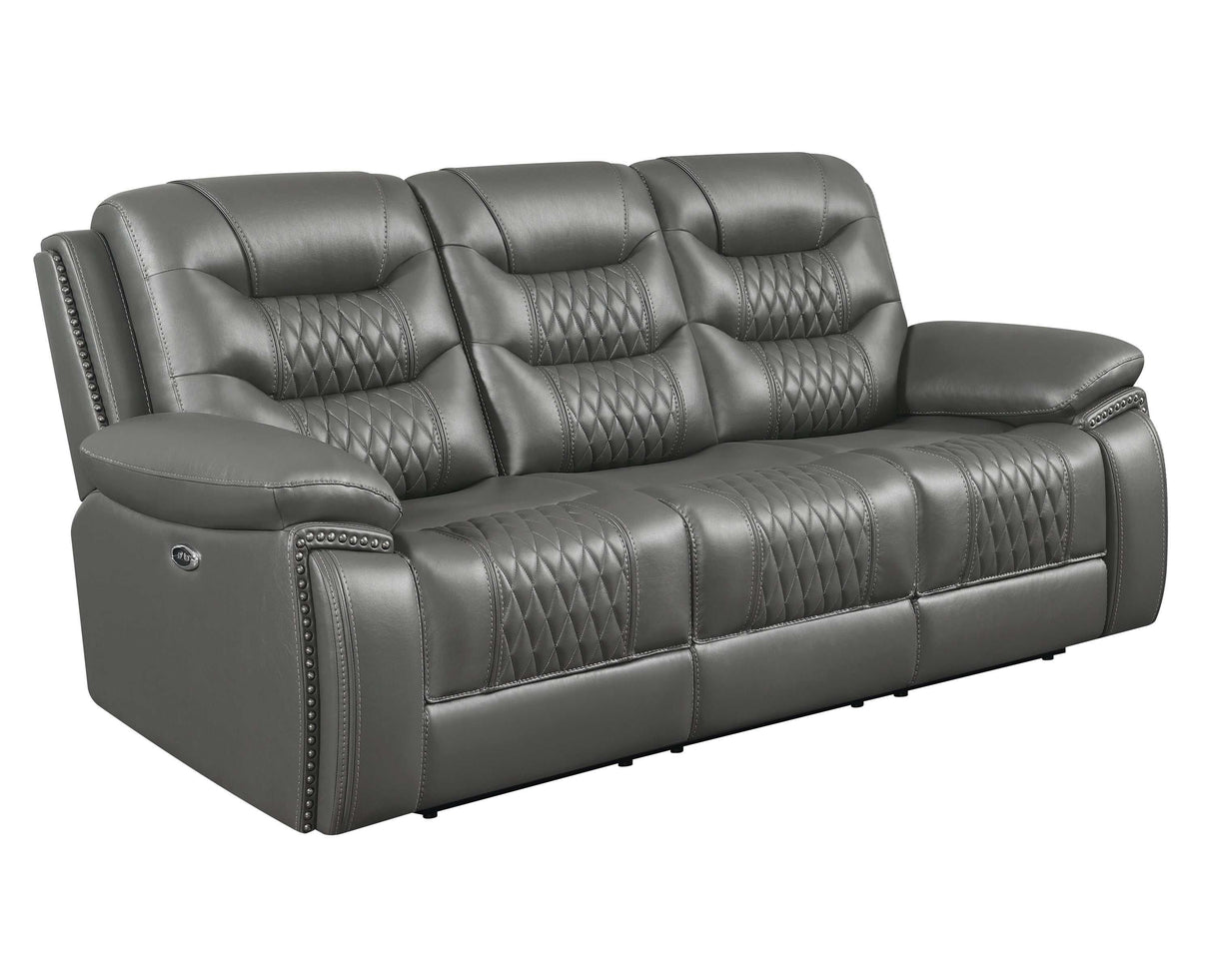 Flamenco Charcoal Power Sofa - Ornate Home