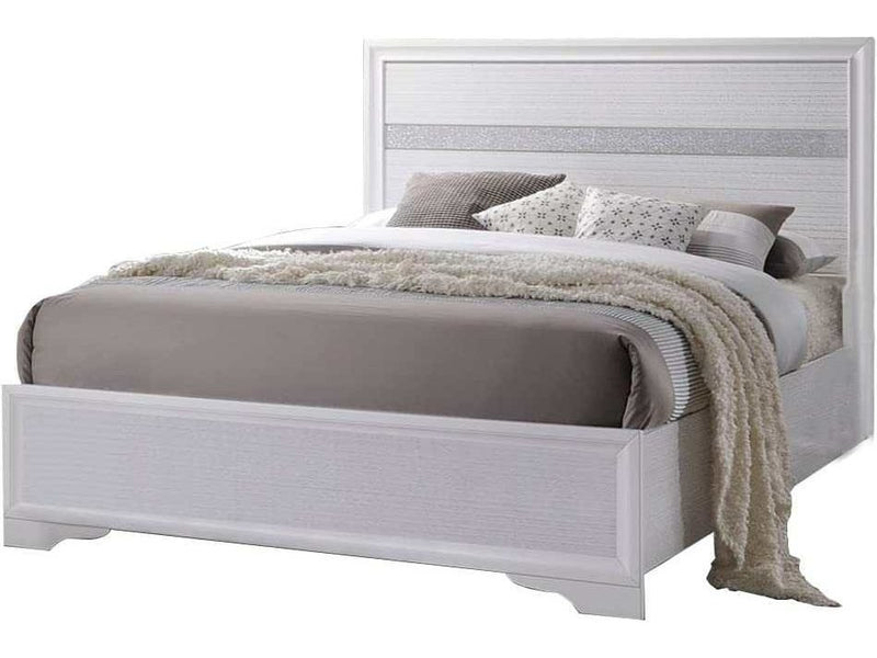 Naima White Full Panel Bed - Ornate Home