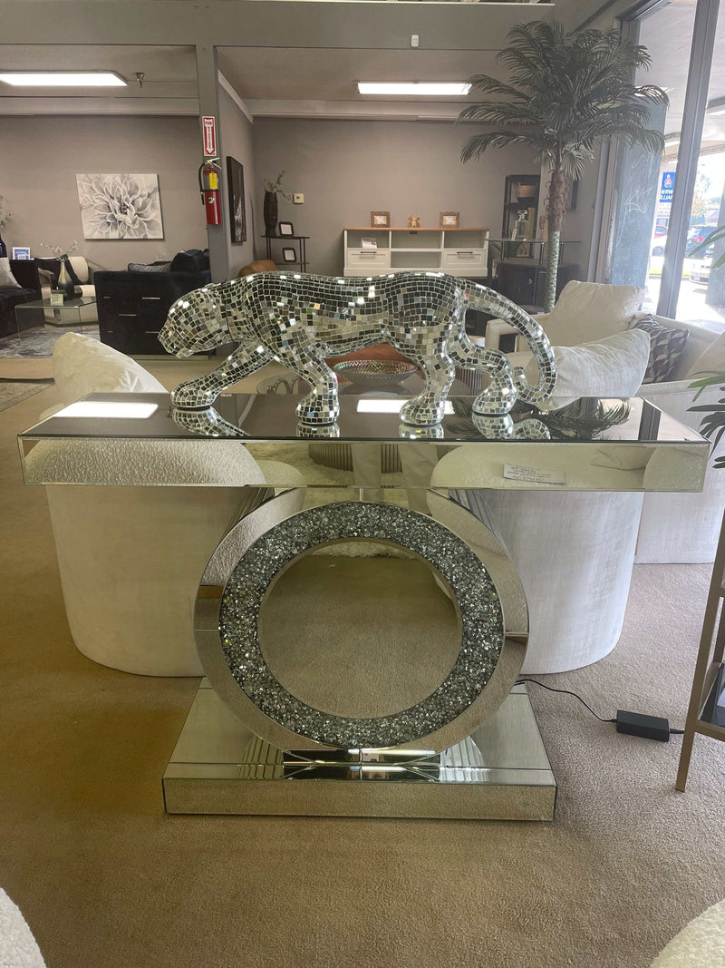 Gethin Mirror & Faux Diamonds Console Table - Ornate Home