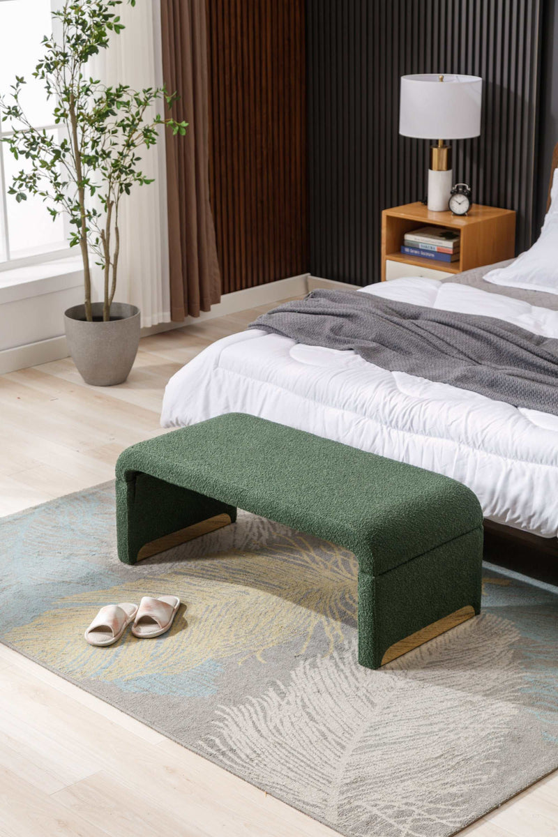 Angel Multi-Functional Green Bench With Gold Metal Legs