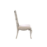 Esteban Ivory Velvet & Antique Champagne Side Chair (Set of 2) - Ornate Home